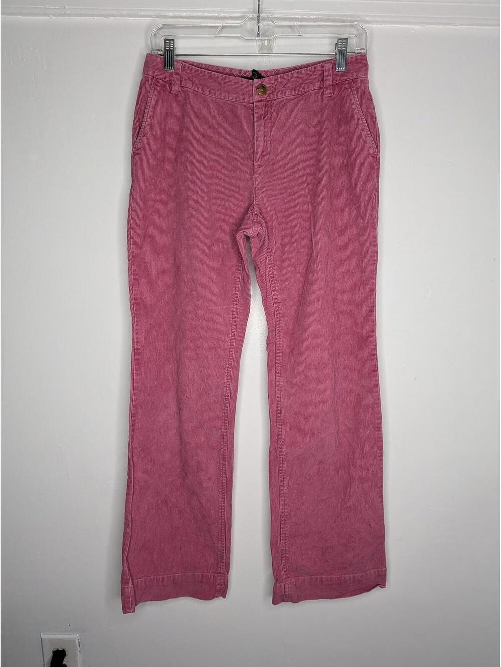 Banana Republic Pants Womens 4 Pink Corduroy Straight Chino Flat Front Casual